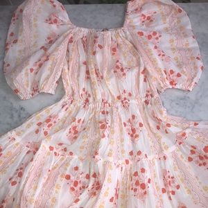 INNIKA PUFF SLEEVE MINI DRESS Size M
Pink Lattice